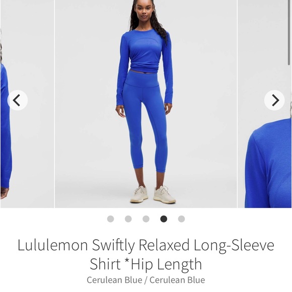 Lululemon Swiftly Relaxed LS Shirt *hip length CERULEAN BLUE Sz 6 - Picture 1 of 10